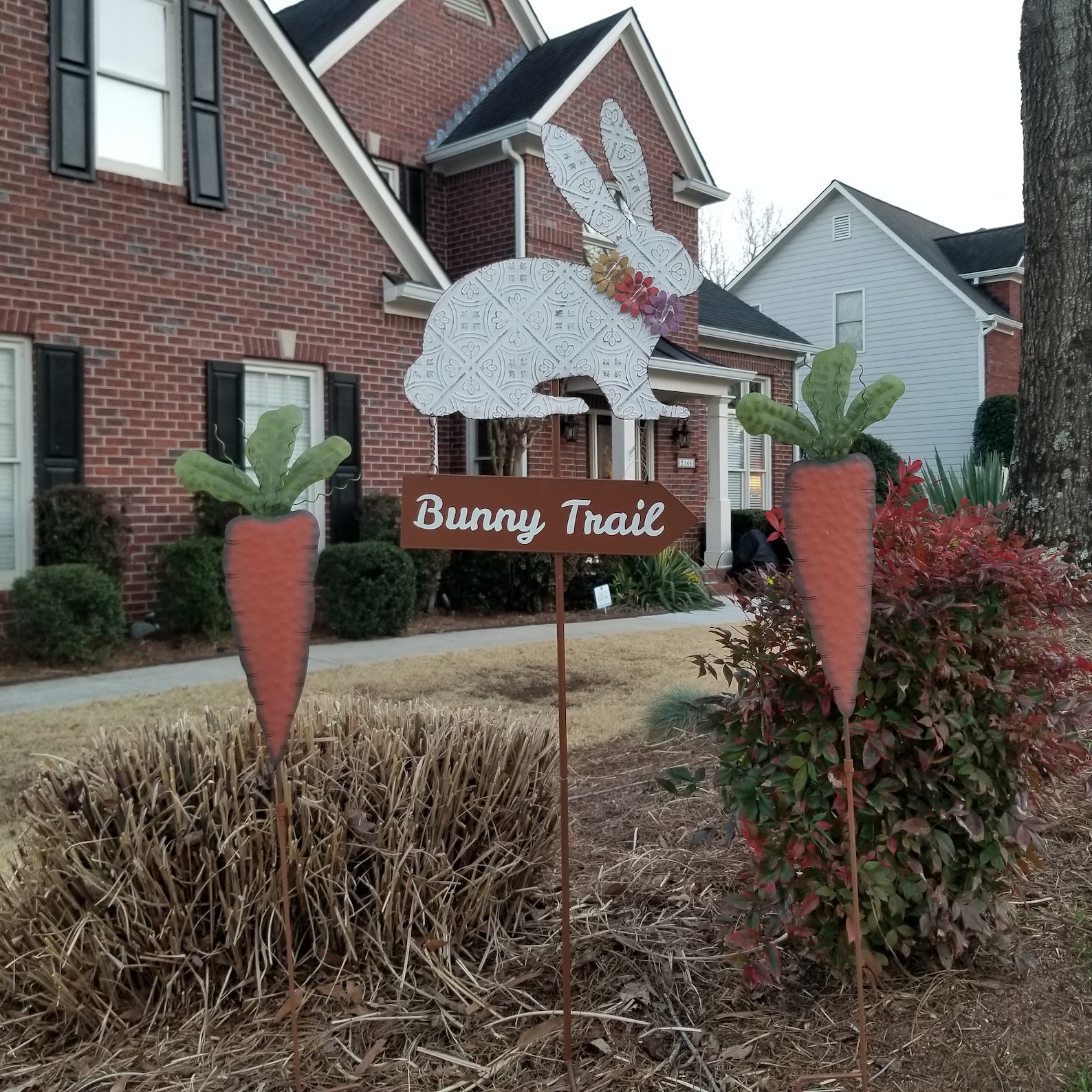 Easter Bunny Yard Stake Outdoor Metal Easter Bunny Garden Etsy