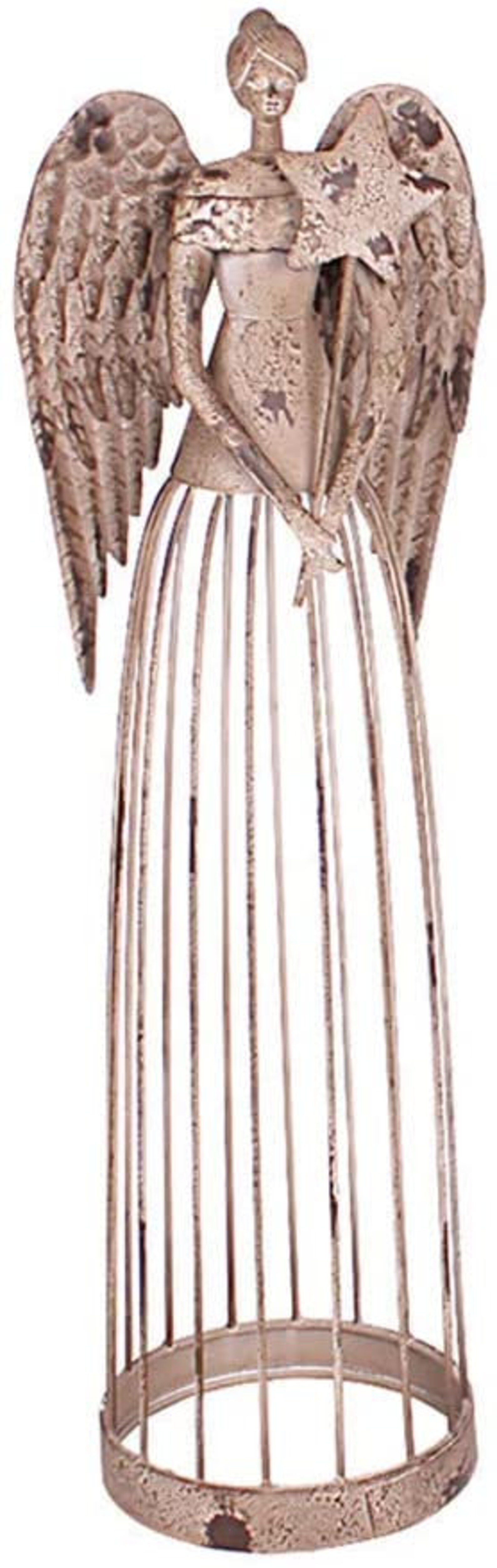 Antiqued Metal Angel Statue Metal Angel Indoor Outdoor Yard Etsy