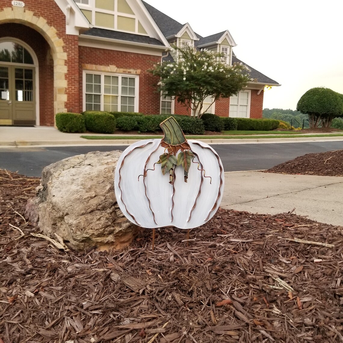 Metal Pumpkin Yard Stake Fall Harvest Decor Indoor Outdoor Etsy