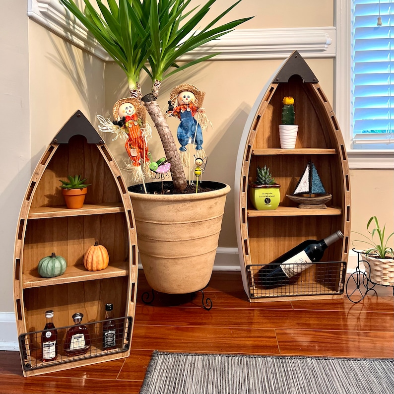 Wooden Boat Shelf Decor Hanging Wood Boat Decoration for Wall Etsy