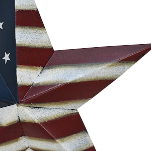 Metal Patriotic American Flag Barn Star Decoration – 12 Inch, Old Glory Design For July 4th 6 thumbnail image