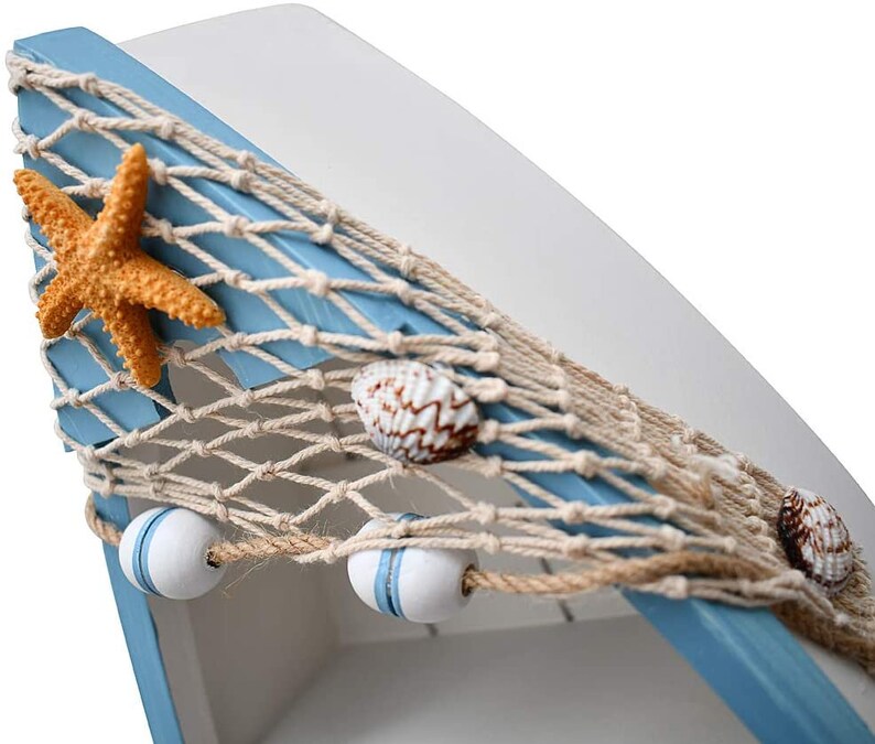 Wooden Boat Shelf Set of 2 Beach Theme Standing Display Boat Etsy