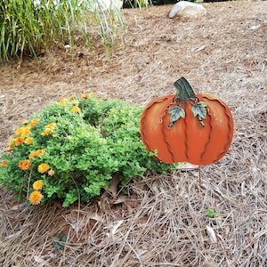 Metal Pumpkin Yard Stake Fall Harvest Decor Indoor Outdoor - Etsy