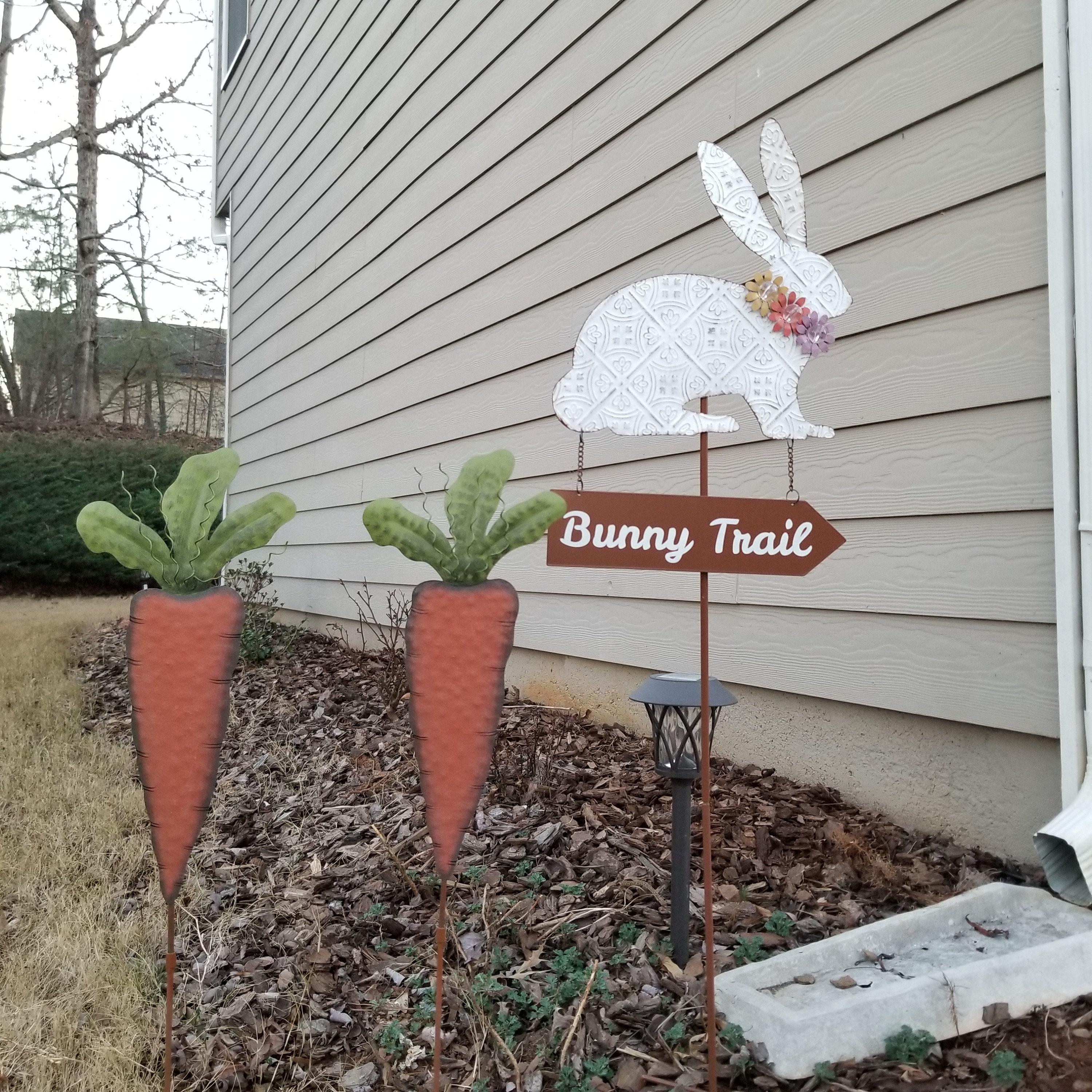 Easter Bunny Yard Stake Outdoor Metal Easter Bunny Garden Etsy