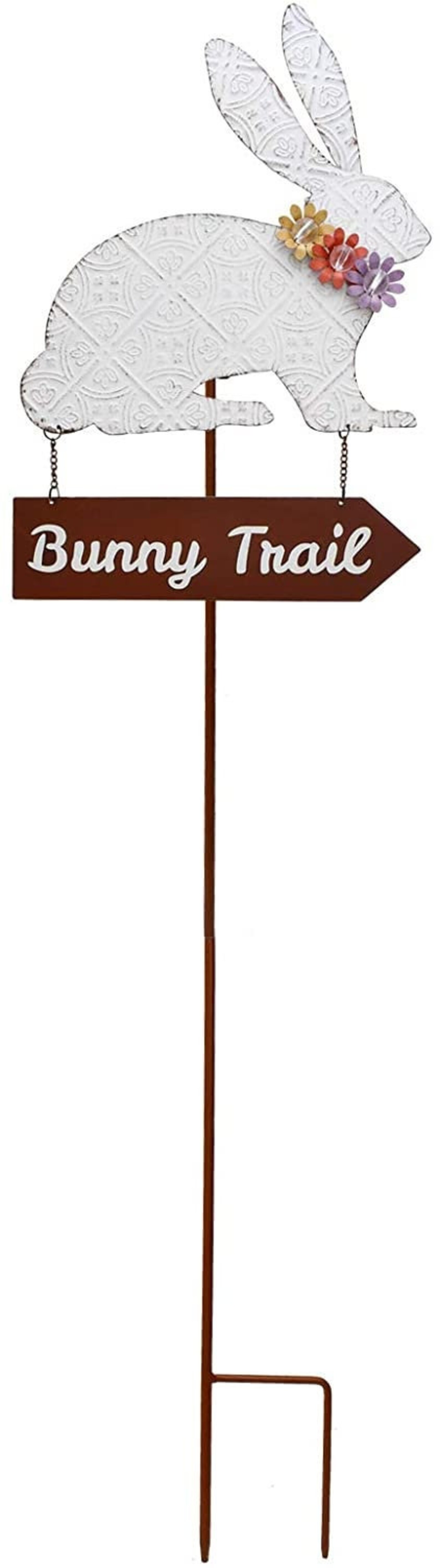 Easter Bunny Yard Stake Outdoor Metal Easter Bunny Garden Etsy