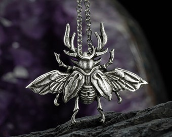 Insect Necklace - Beetle Pendant - Stag Beetle - Scarab Beetle - Bug Jewellery - Moth Necklace - Insect Necklace - Moth Pendant