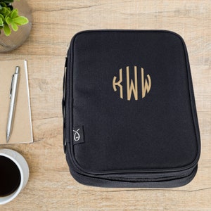 Personalized Bible Cover | Monogram | Embroidered |Black Canva | Personalized | Large | Unisex | Customizable \ Bible Verse