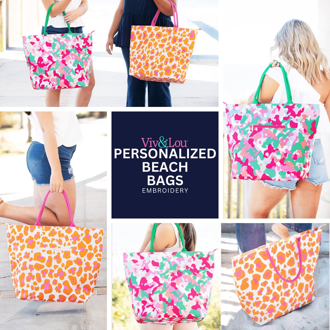 Personalized Beach Bag, Viv and Lou Beach Bag, Spring Summer Break, Cruise, Vacation, Graduation ...