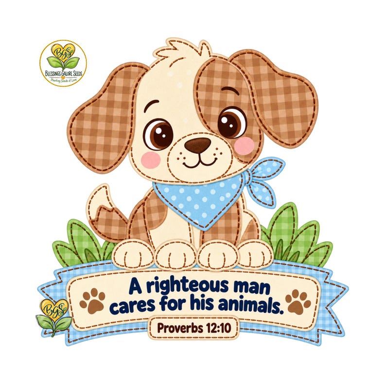 Religious Dog Puppy Dog PNG Design - Faux Applique Christian Print (digital Download ...
