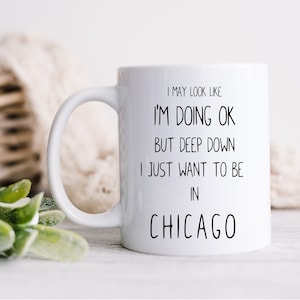 Chicago Gift, Chicago Coffee Mug, Gift from Chicago, Chicago Souvenir,  Chicago vacation, Chicago Travel gift, Chicago Coffee Cup
