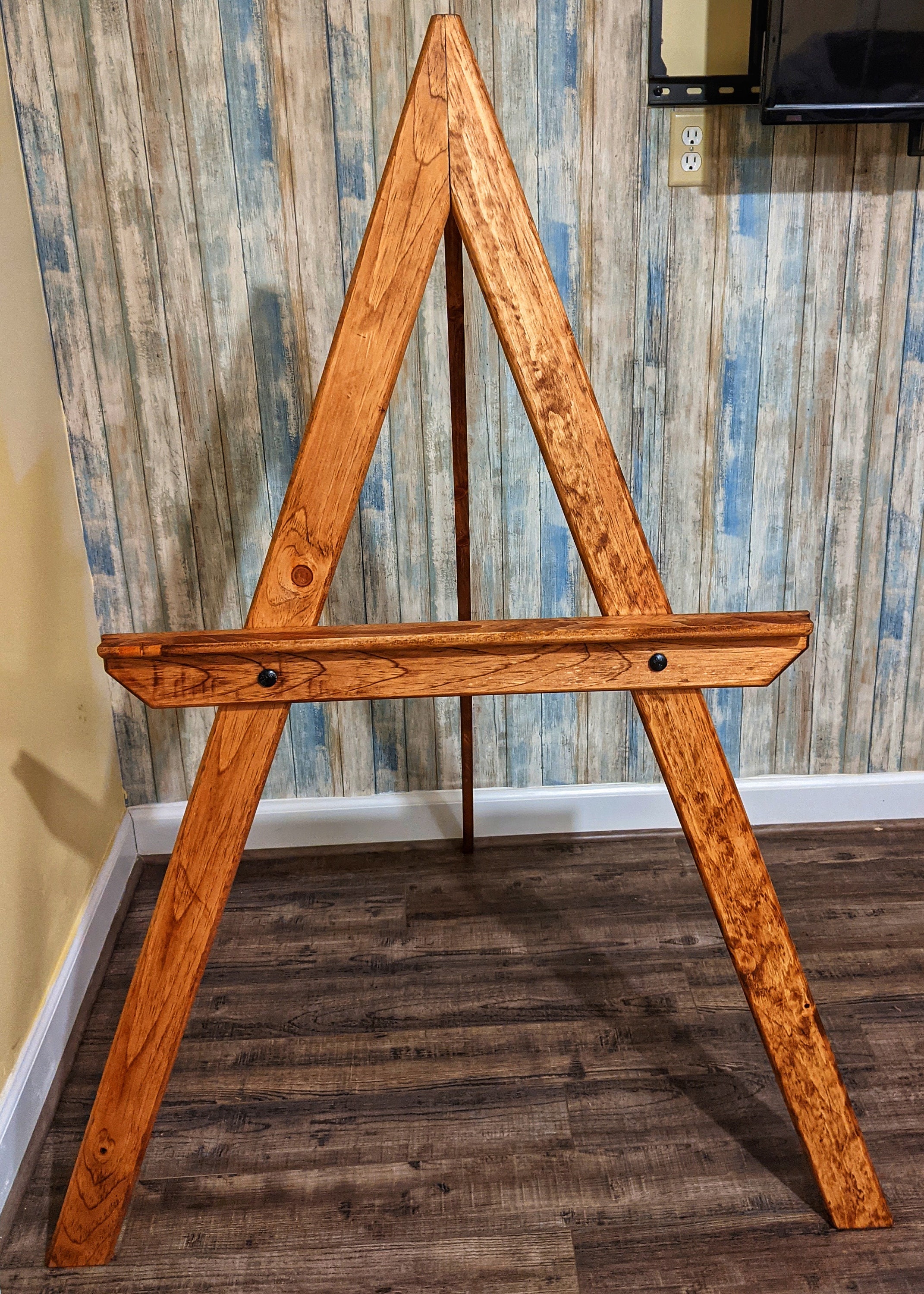 Large Easel Natural Brown 14 x 6.5 Rustic Pine Wood Decorative Display Stand