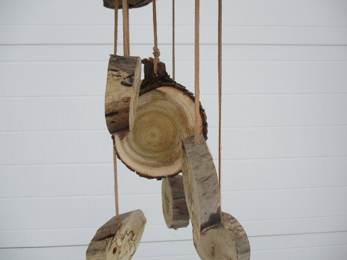 Wood Wind Chime Wood Slices Wind Hanging - Etsy Canada