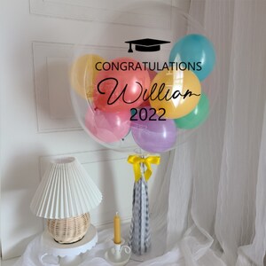 Lollipop DIY FULL Kit Balloon,24&quot; Personalized Balloon,PVC balloon+miniballoons+Vinyl Decal+Stand+Ribbon+Tassel,Clear Balloon