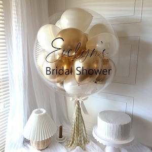 Chrome Goldsand DIY FULL Kit Balloon,24&quot; Personalized Balloon,PVC balloon+miniballoons+Vinyl Decal+Stand+Ribbon+Tassel,Clear Balloon