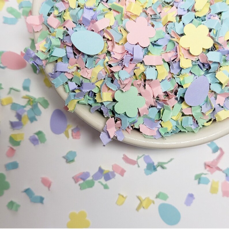 100% paper shredded confetti , kid business , easter , spring , Philanthropy, eco-friendly image 1