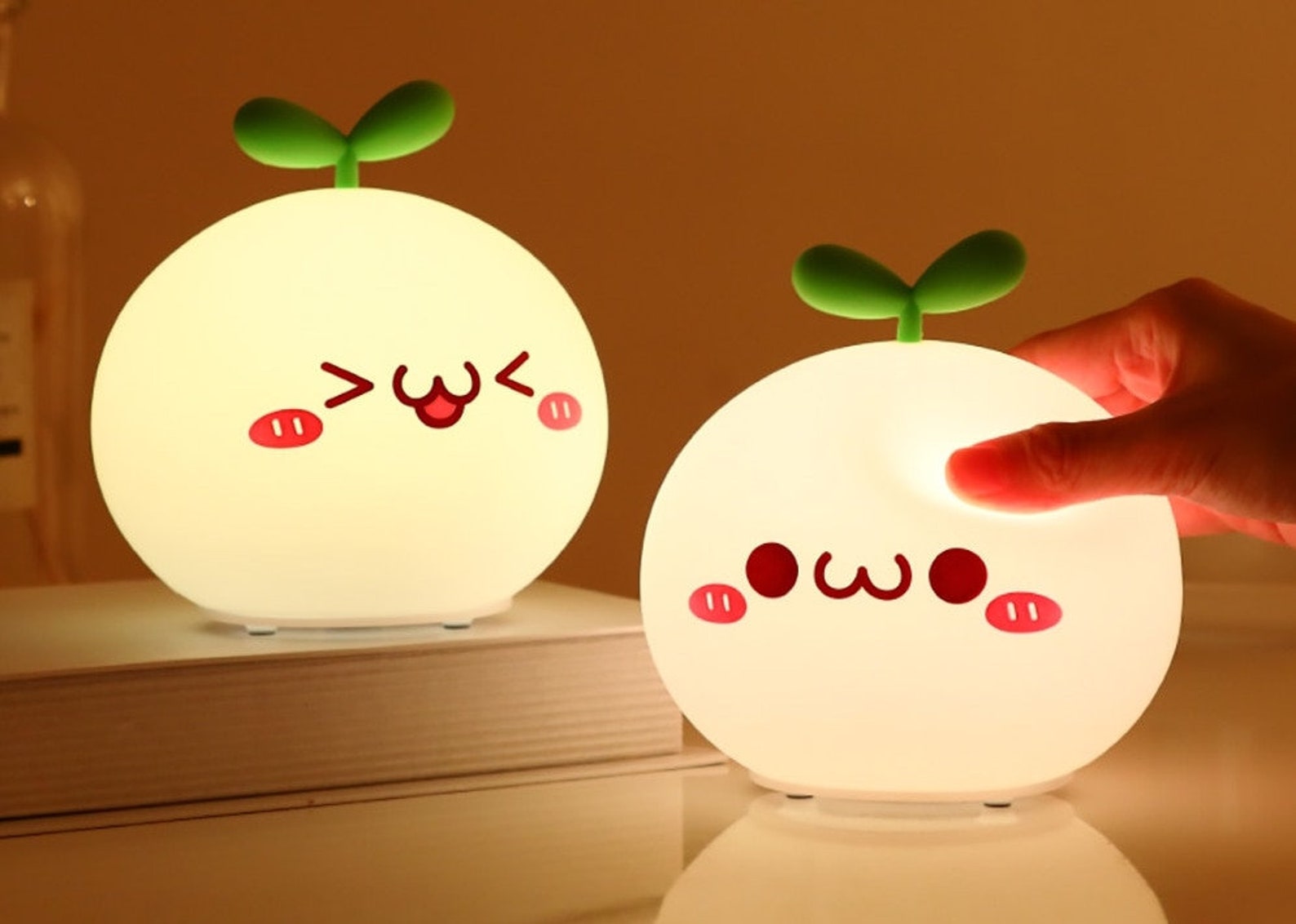 Kawaii Pudding LED colorido luz nocturna / lámpara de | Etsy