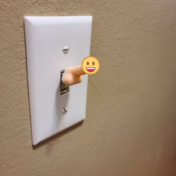 Set of 2 novelty light switch caps, penis with balls - Prank - Gag Gift - Multiple colors available. Slides over existing switch