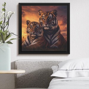 Stunning Tiger Art Print Wildlife Digital Download Majestic Animal Wall Art Digital Poster Big Cat Photography Sunset Art