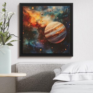 Cosmic Space Digital Art Print, kleurrijke melkwegachtergrond, illustratie planetaire ruimte, prachtig nevelkunstwerk, digitale download