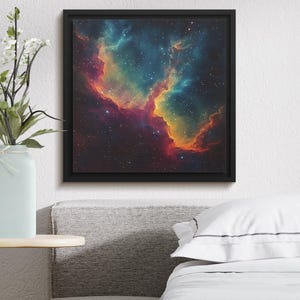 Colorful Nebula Digital Wall Art, Outer Space Artwork, Instant Download, Galaxy Print, Celestial Digital Decor, Universe Poster