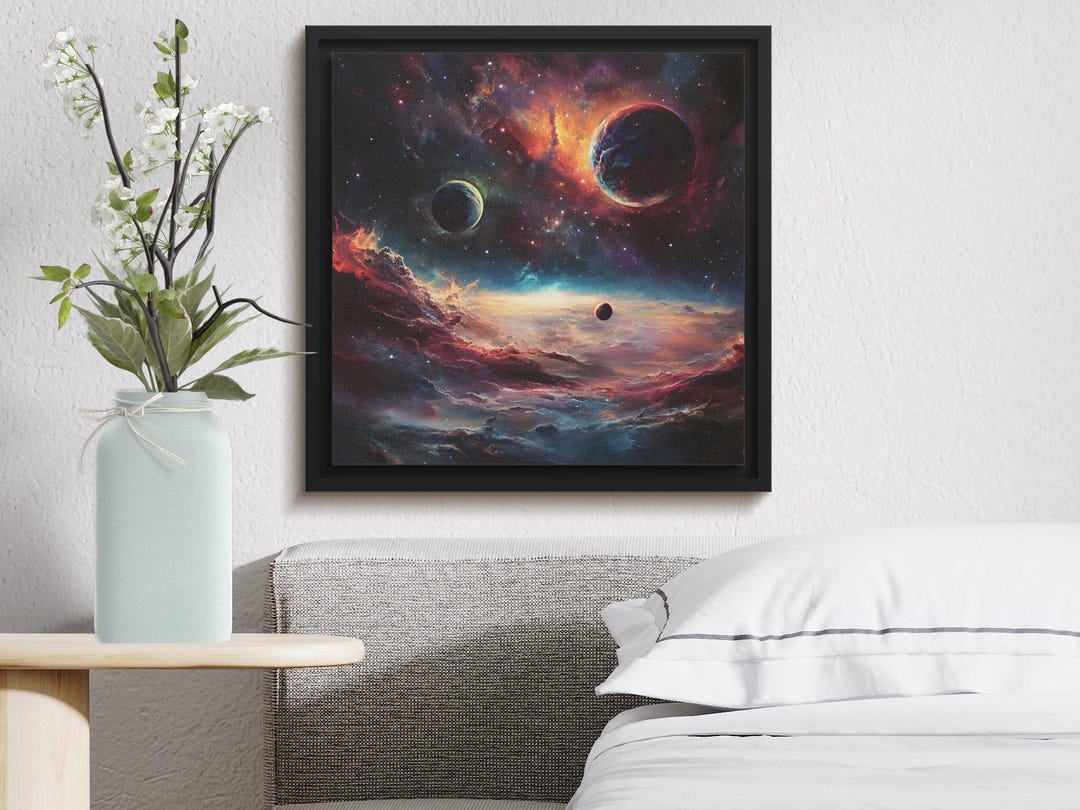Space Themed Digital Art Print, Cosmic Galaxy Wallpaper, Outer Space ...