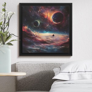 Space Themed Digital Art Print, Cosmic Galaxy Wallpaper, Outer Space Planetary Artwork, Nebula Space Decor, Universe Wall Art