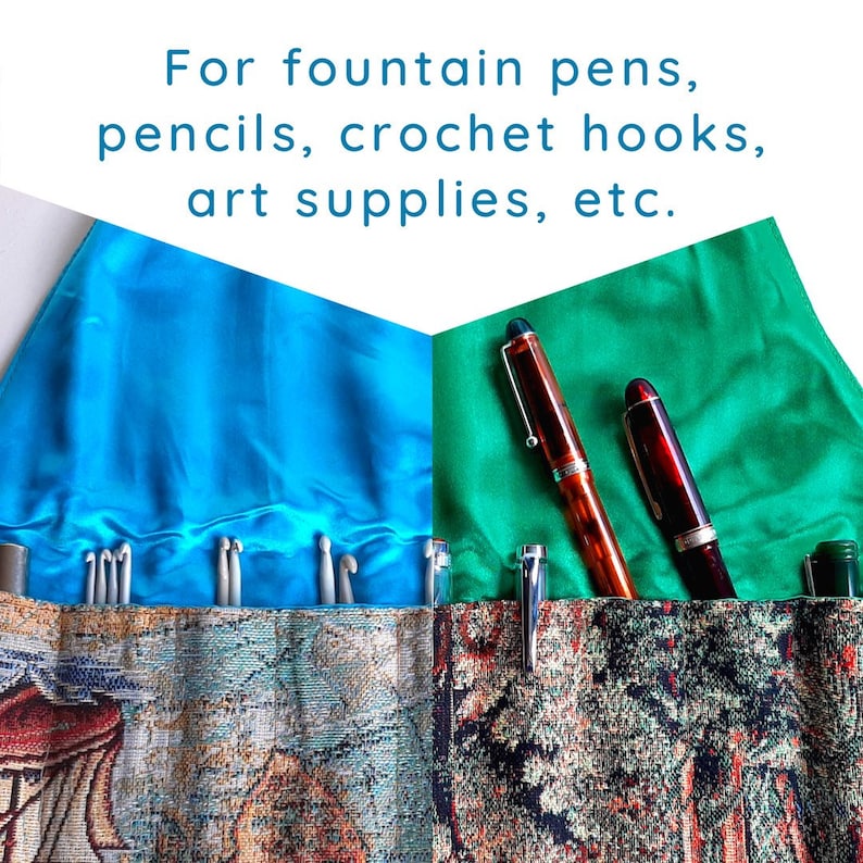 Pen Roll Japanese Plates Gobelin Fabric Fountain Pen Wrap Pen Etsy