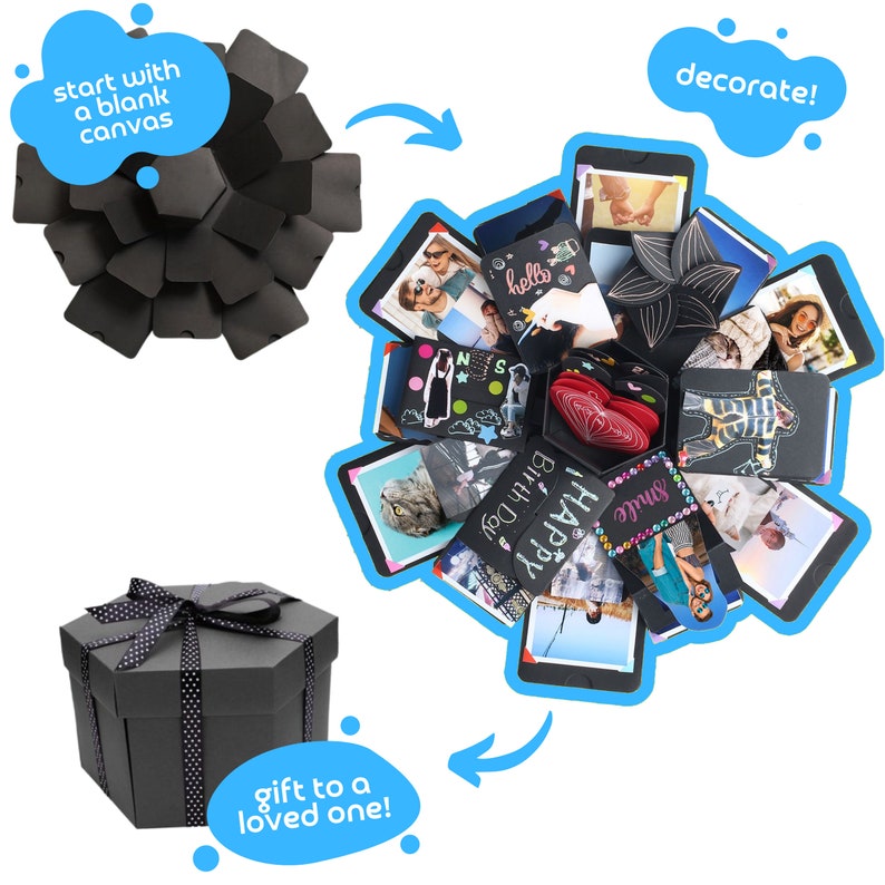 Pre Assembled Explosion Gift Box Just Add Your Photos Best Etsy