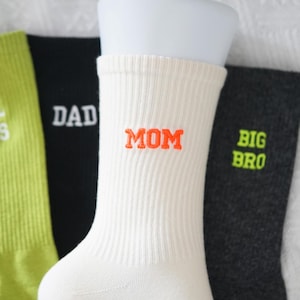 Custom Embroidery Family Socks, Personalized Christmas Gift