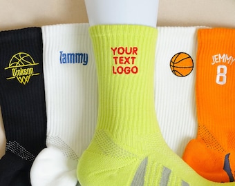 Calzini sportivi in cotone ricamati personalizzati, regalo personalizzato per la squadra
