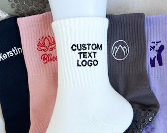 Custom Embroidered Yoga Socks: Non-Slip Pilates Fitness Gift