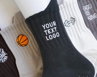 Personalized Non-Slip Cotton Yoga Socks, Custom Pilates Socks, Gift for Dad