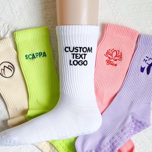 Custom Embroidered Yoga Socks: Non-Slip Pilates, Fitness Gift