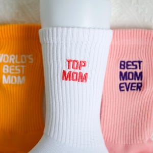 TOP MOM Socks, Cotton Women Socks, Mother’s Day Gift Idea, Gift for Mom, New Mom Gift, Gift for Wife, Best Mom Ever Socks, Stepmother Gift