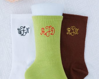 Personalisierte Monogramm Socken: Personalisierte bestickte Baumwoll Unisex Sport Socken