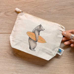 ORGANIZER | Kosmetiktasche | Jutetasche | Mäppchen | Surferbär Bruno