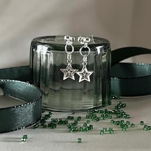 Sterling Silver Star Drop Earrings: Celestial Dangle Jewelry