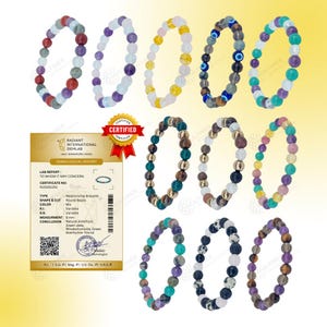 Natural Gemstone Intention Bracelets for him and her - Unisex, Flexible Size