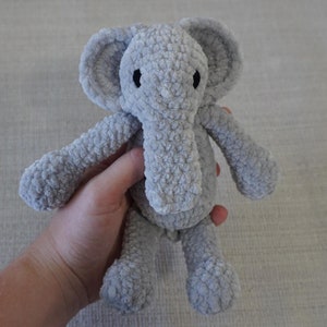 Mini Elephant with Rattle - Soft Crochet Stuffed Animal