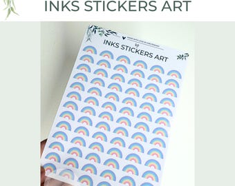Pastel Rainbow Planner Stickers – A5 Icon Sticker Sheet