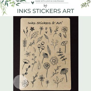 Floral Planner Stickers – Pretty Flower Kraft Paper Sticker Sheet for ...