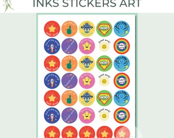 Reward Stickers – A4 Sticker Sheet for Teachers and Children