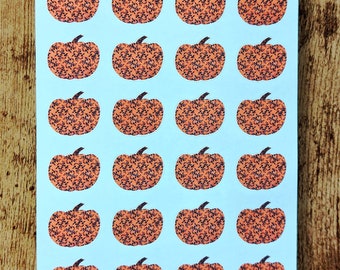 24 Pumpkin Stickers - Pretty black details!