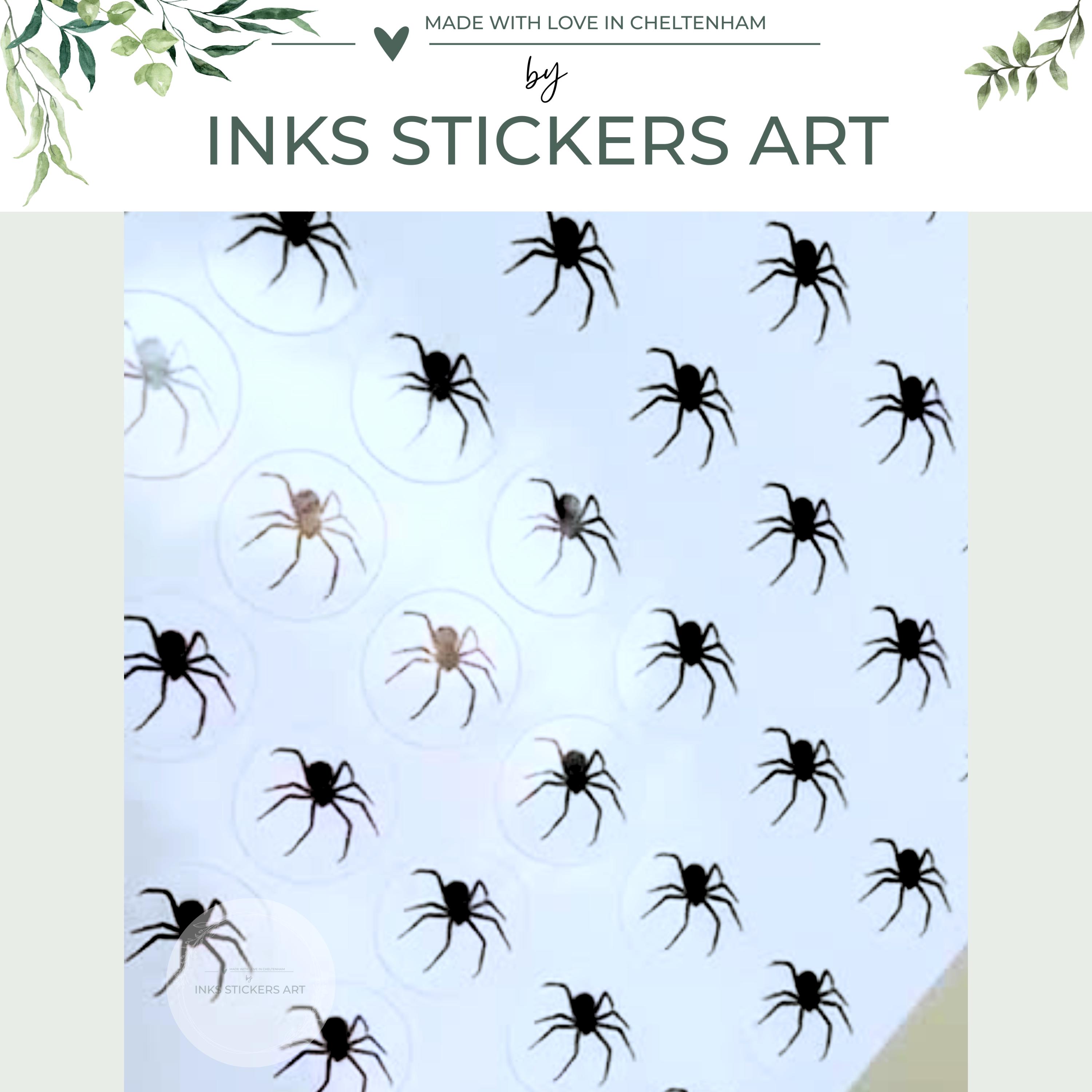 Minimalist Spider Planner Stickers – Black Ink Animal Sticker Sheet for ...