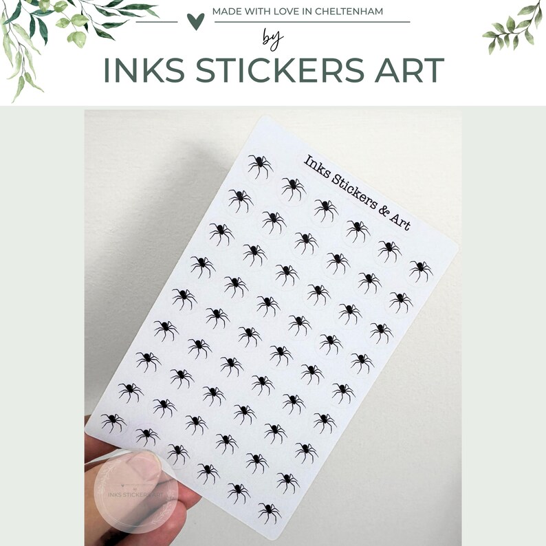 Minimalist Spider Planner Stickers – Black Ink Animal Sticker Sheet for ...