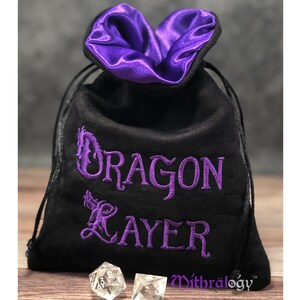 Dice Bags Pouches Holder Storage, DnD Dungeons and Dragons RPG Roleplaying Dice Bag Gifts Games, Embroidered Drawstring Dice Bag Pouch