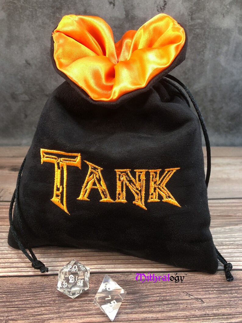 Bolsas de dados Bolsa de almacenamiento de soporte, mazmorras DnD y dragones RPG rol juego de dados bolsa de regalos juegos, bordados dibujos bolsa bolsa bolsa Tank