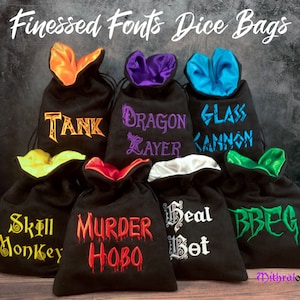 Dice Bags Pouches Holder Storage,  DnD Dungeons and Dragons RPG Roleplaying Dice Bag Gifts Games, Embroidered Drawstring Dice Bag Pouch