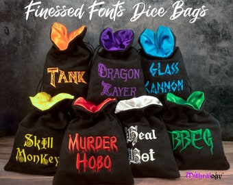 Dice Bags Pouches Holder Storage,  DnD Dungeons and Dragons RPG Roleplaying Dice Bag Gifts Games, Embroidered Drawstring Dice Bag Pouch