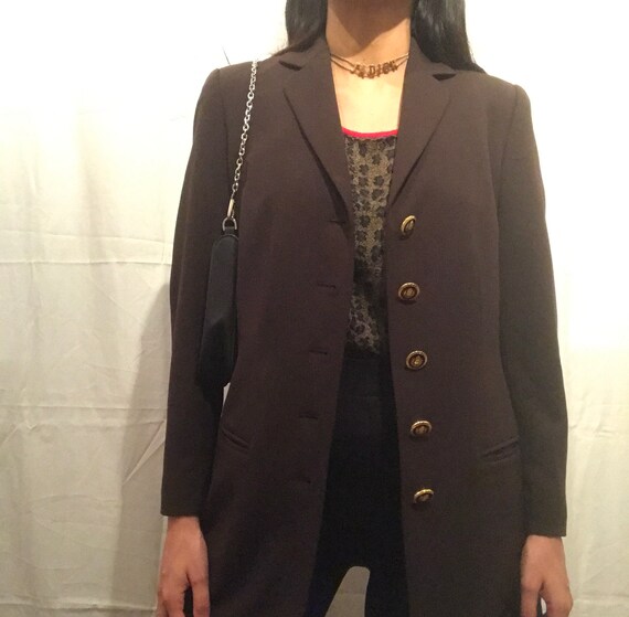 Vintage Escada blazer // brown Escada blazer // 90